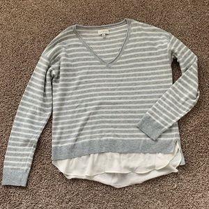 Lucky brand womens v neck striped sweater-layered